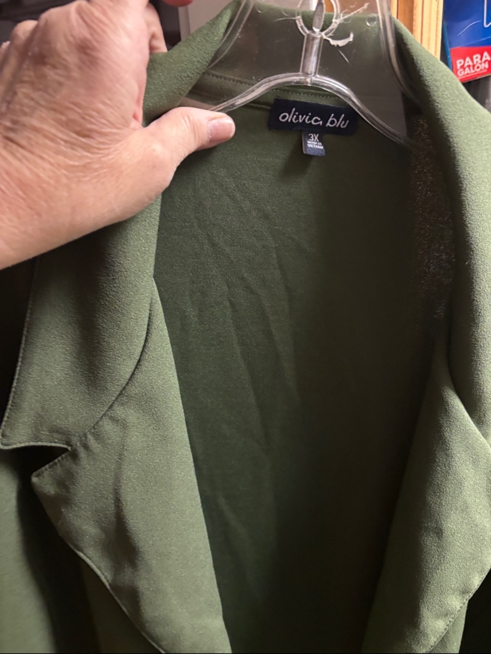 Army Green Women's Long Open Front Jacket